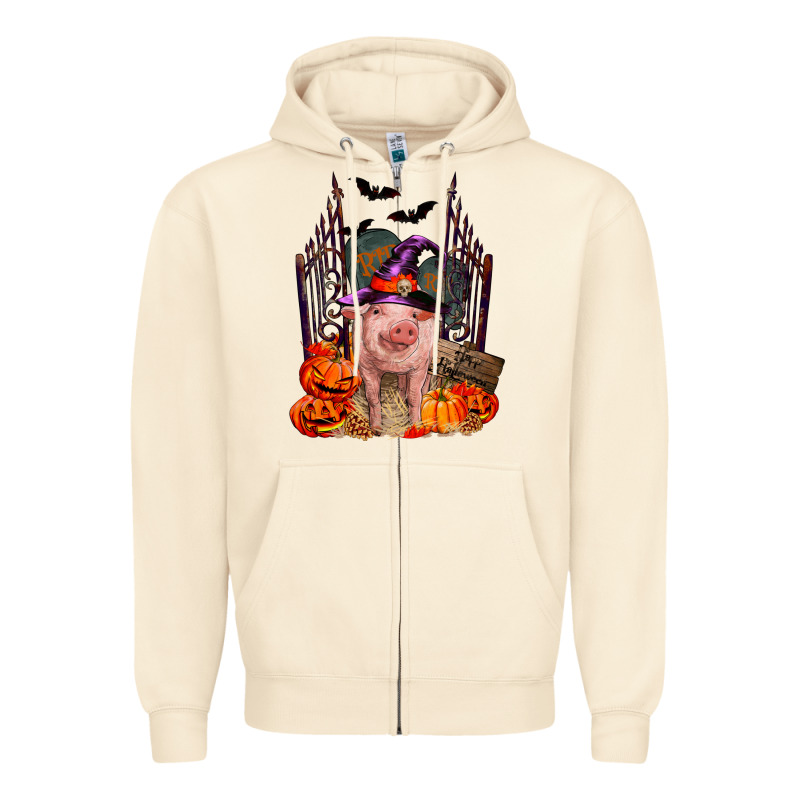 Pig Halloween Zipper Hoodie by RanaPortraitStore | Teevron