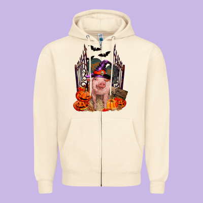 Zipper Hoodie Pig halloween