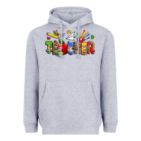 Heather Grey autism teacher Heavyweight Hoodie - Zillion Design Studio