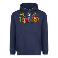Navy autism teacher Heavyweight Hoodie - Zillion Design Studio