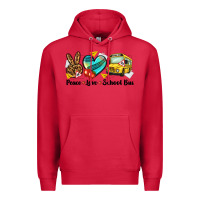 Cardinal peace love school bus Premium Hoodie - NancyCooperArtShop