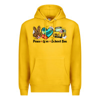 Lemon peace love school bus Premium Hoodie - NancyCooperArtShop