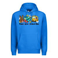 True Royal peace love school bus Premium Hoodie - NancyCooperArtShop