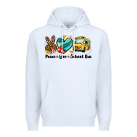 White peace love school bus Premium Hoodie - NancyCooperArtShop