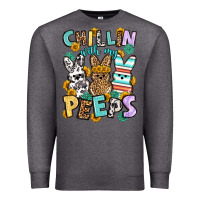 Charcoal Heather Chillin with my peeps Easter Premium Sweatshirt - OliviaCreatesArt