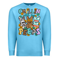 Ocean Blue Chillin with my peeps Easter Premium Sweatshirt - OliviaCreatesArt