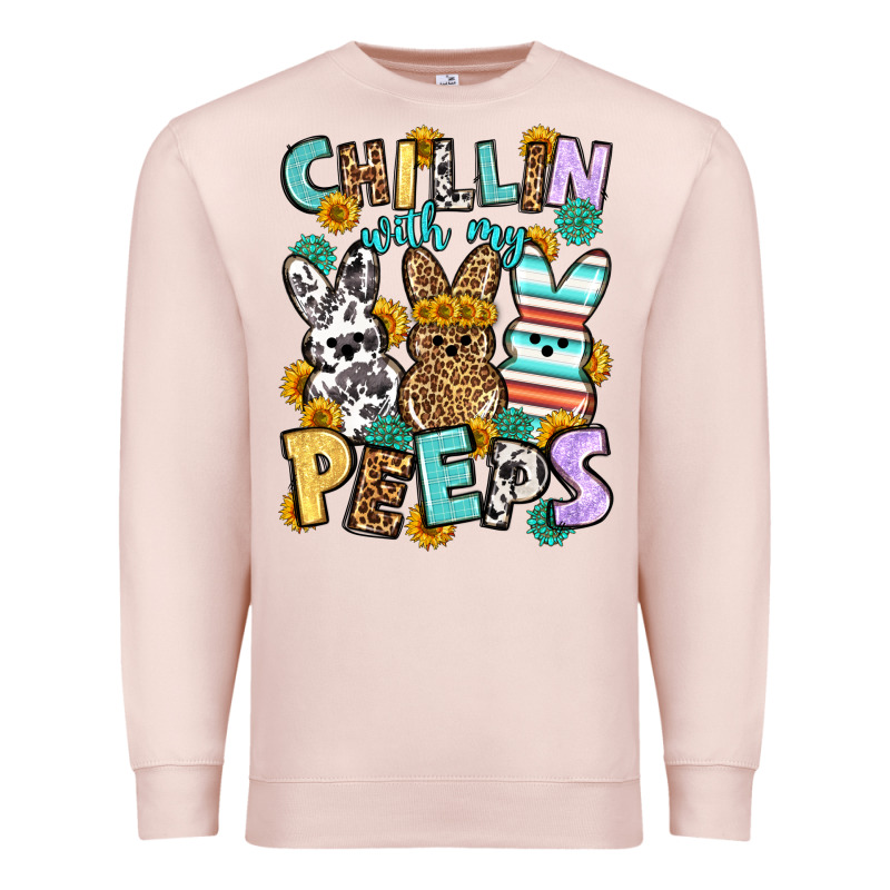 Chillin With My Peeps Easter Premium Sweatshirt by OliviaCreatesArt | Teevron