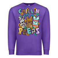 Purple Chillin with my peeps Easter Premium Sweatshirt - OliviaCreatesArt