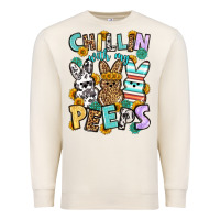 Sandshell Chillin with my peeps Easter Premium Sweatshirt - OliviaCreatesArt