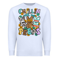 White Chillin with my peeps Easter Premium Sweatshirt - OliviaCreatesArt