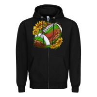 Black footballwithsunflowers Zipper Hoodie - texasbilliewilder