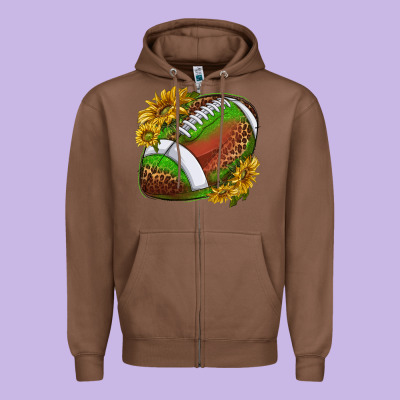 Footballwithsunflowers Zipper Hoodie Designed By Texasbilliewilder