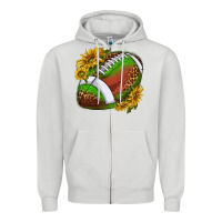 Dove Grey footballwithsunflowers Zipper Hoodie - texasbilliewilder