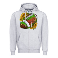 Heather Grey footballwithsunflowers Zipper Hoodie - texasbilliewilder