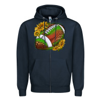 Navy footballwithsunflowers Zipper Hoodie - texasbilliewilder