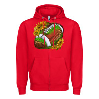 Red footballwithsunflowers Zipper Hoodie - texasbilliewilder