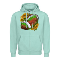 Seafoam footballwithsunflowers Zipper Hoodie - texasbilliewilder