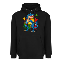 Black autism trex Heavyweight Hoodie - Zillion Design Studio