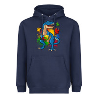 Navy autism trex Heavyweight Hoodie - Zillion Design Studio
