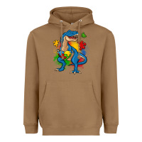 Toasted Coconut autism trex Heavyweight Hoodie - Zillion Design Studio