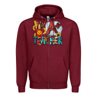 Burgundy a  teacher Zipper Hoodie - Zillion Design Studio