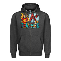 Charcoal Heather a  teacher Zipper Hoodie - Zillion Design Studio