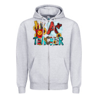 Heather Grey a  teacher Zipper Hoodie - Zillion Design Studio
