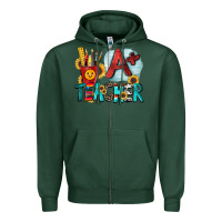 Sports Green a  teacher Zipper Hoodie - Zillion Design Studio