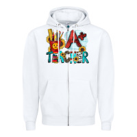 White a  teacher Zipper Hoodie - Zillion Design Studio
