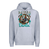 Heather Grey rodeo darling Premium Hoodie - BarkalooDesign