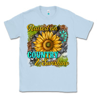 Dusty Blue raised on country and sunshine Classic Tee - texasbilliewilder