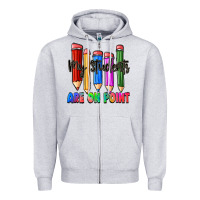 Heather Grey my students are on point Zipper Hoodie - Zillion Design Studio