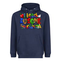 Navy i teach ausome kids autism teacher Heavyweight Hoodie - Zillion Design Studio