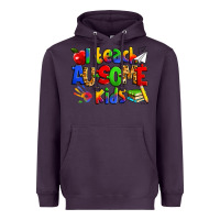 Plum i teach ausome kids autism teacher Heavyweight Hoodie - Zillion Design Studio