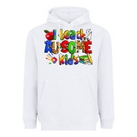 White i teach ausome kids autism teacher Heavyweight Hoodie - Zillion Design Studio