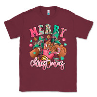 Pink Merry Christmas Black Girl Sneakers Classic Tee | Teevron
