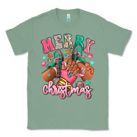Sage pink merry christmas black girl sneakers Classic Tee - RanaPortraitStore