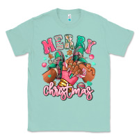 Seafoam pink merry christmas black girl sneakers Classic Tee - RanaPortraitStore