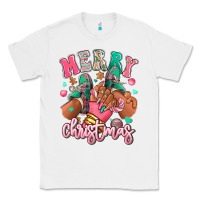 White pink merry christmas black girl sneakers Classic Tee - RanaPortraitStore