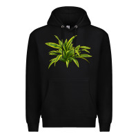 Black Lemon Lime Dracaena Leaf Premium Hoodie - LillyAllenDesigns