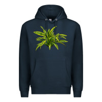 Navy Lemon Lime Dracaena Leaf Premium Hoodie - LillyAllenDesigns
