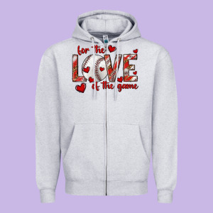 For The Love Of The Game Baseball Zipper Hoodie Designed By Texasbilliewilder