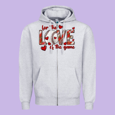 For The Love Of The Game Baseball Zipper Hoodie Designed By Texasbilliewilder