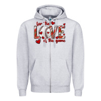 Heather Grey for the love of the game baseball Zipper Hoodie - texasbilliewilder
