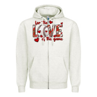 Oatmeal Heather for the love of the game baseball Zipper Hoodie - texasbilliewilder
