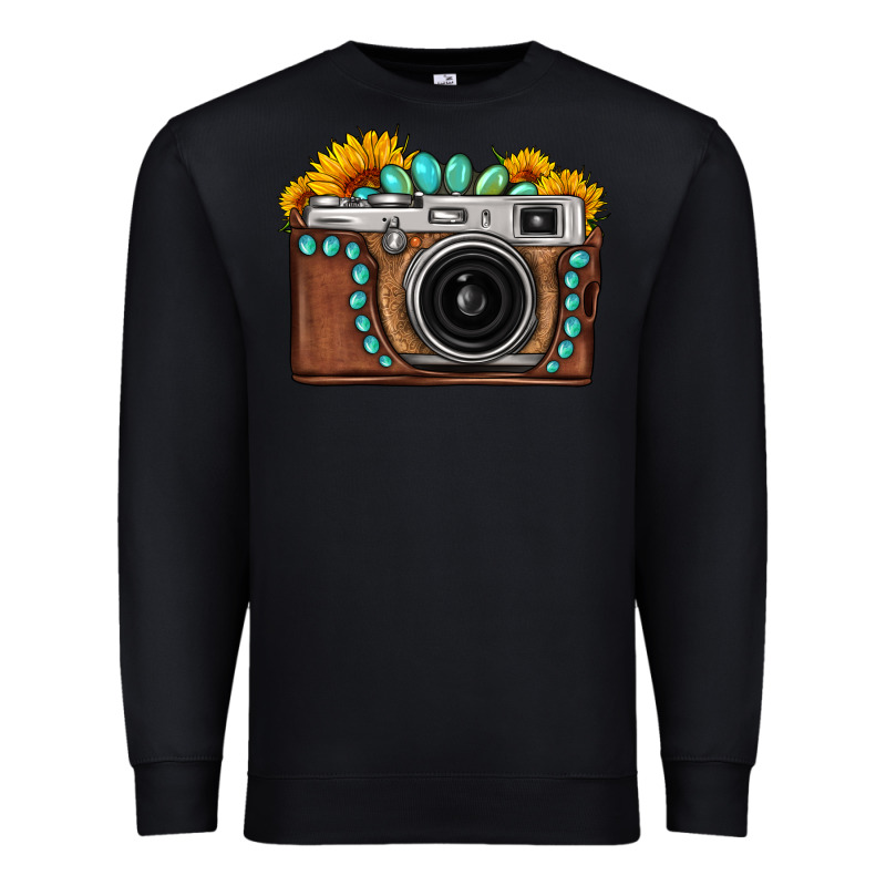Sunflower Gemstone Vintage Camera Premium Sweatshirt by FaDigitalArtStudio | Teevron