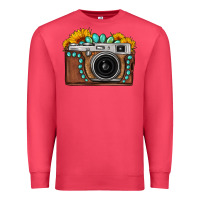 Cardinal Sunflower Gemstone Vintage Camera Premium Sweatshirt - FaDigitalArtStudio