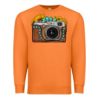 Carrot Sunflower Gemstone Vintage Camera Premium Sweatshirt - FaDigitalArtStudio