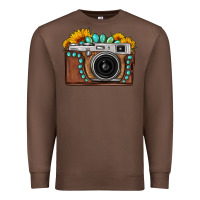 Chestnut Sunflower Gemstone Vintage Camera Premium Sweatshirt - FaDigitalArtStudio