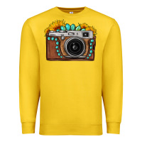 Lemon Sunflower Gemstone Vintage Camera Premium Sweatshirt - FaDigitalArtStudio